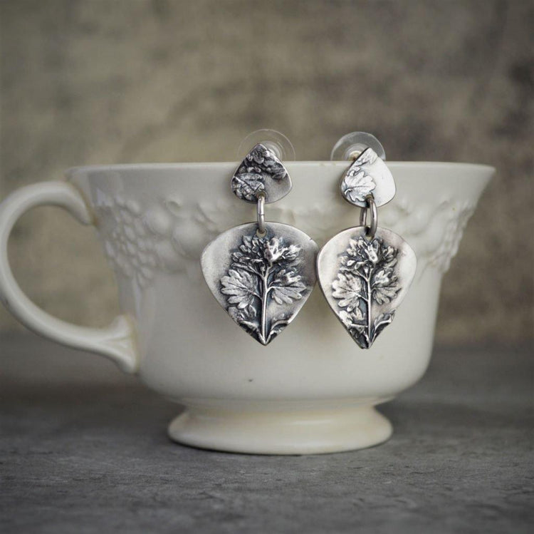 Earthy Earrings are in a Floral Design in Silver - Gayle Dowell