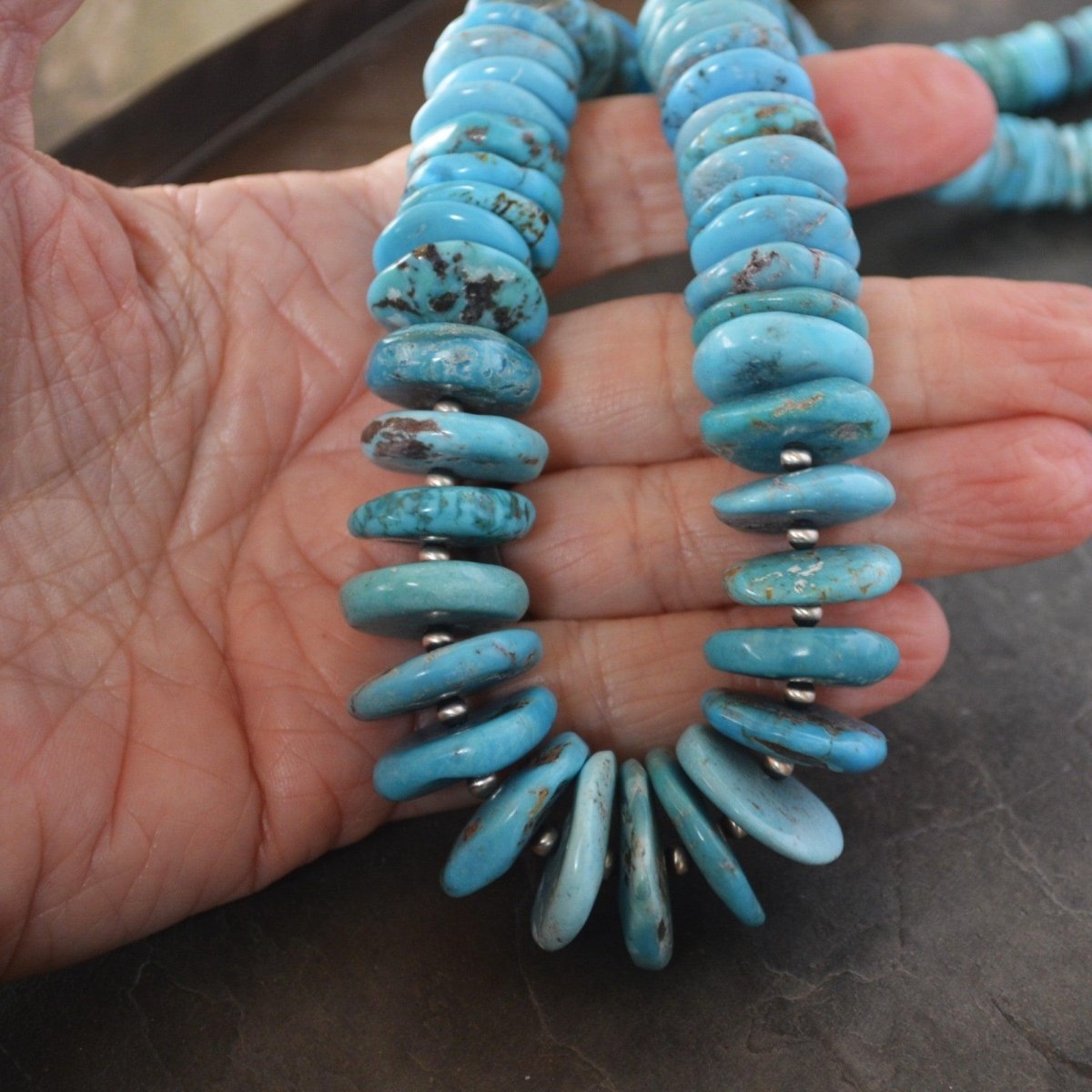 Arizona Turquoise Necklace, Graduated Beads - Gayle Dowell