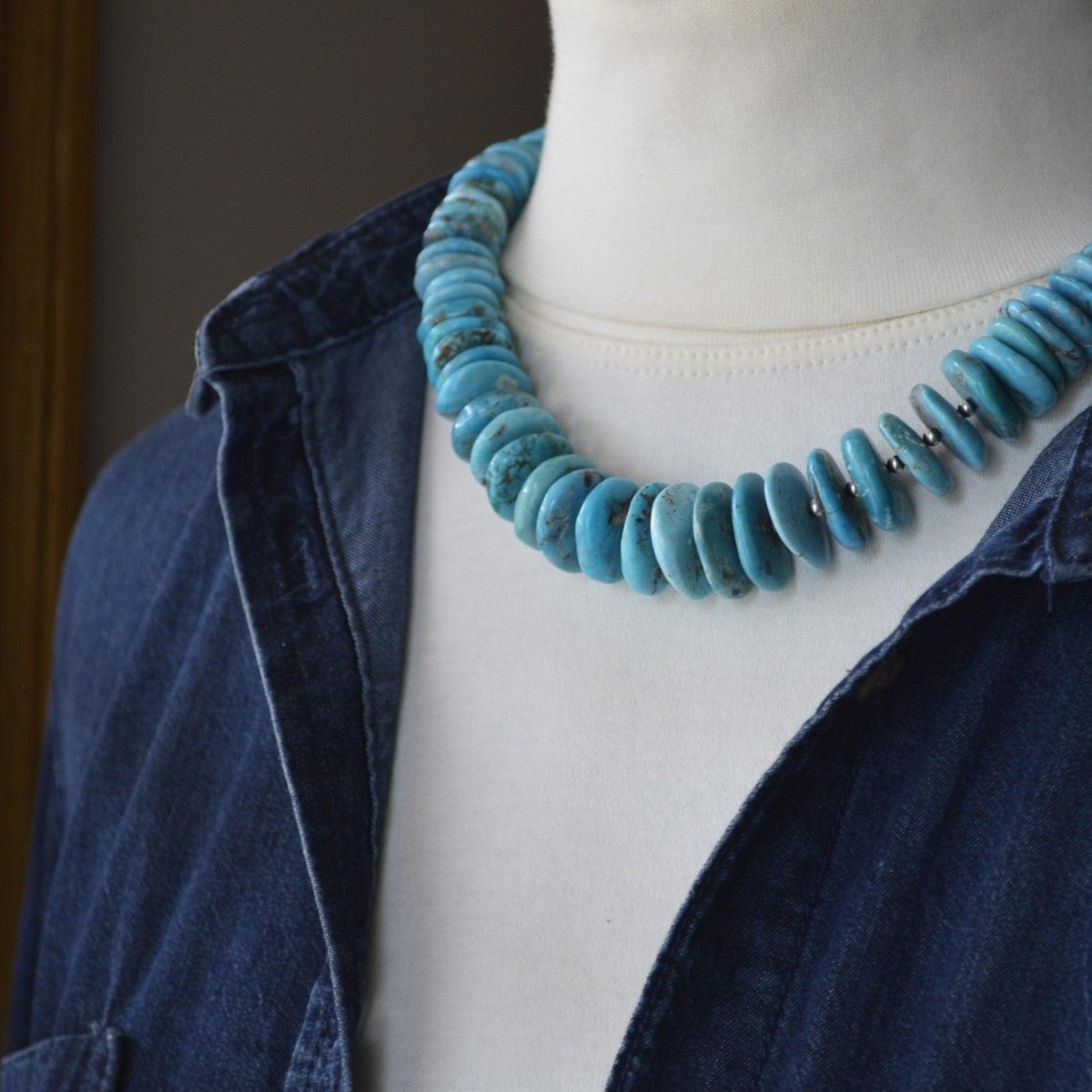 Arizona Turquoise Necklace, Graduated Beads - Gayle Dowell