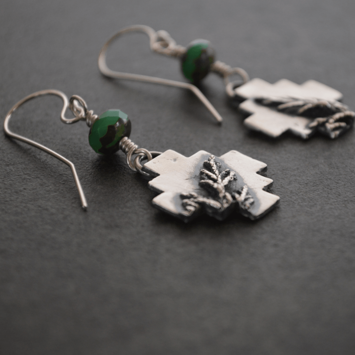 Cedar Square Cross Earrings in Silver - Gayle Dowell