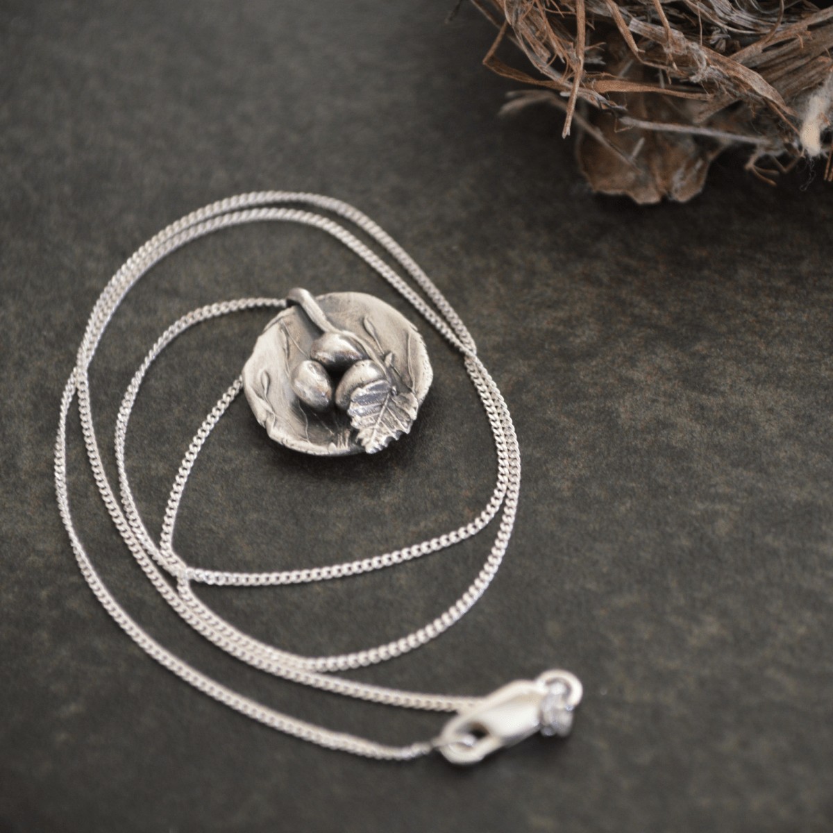 Nest Necklace with Three Eggs - Gayle Dowell