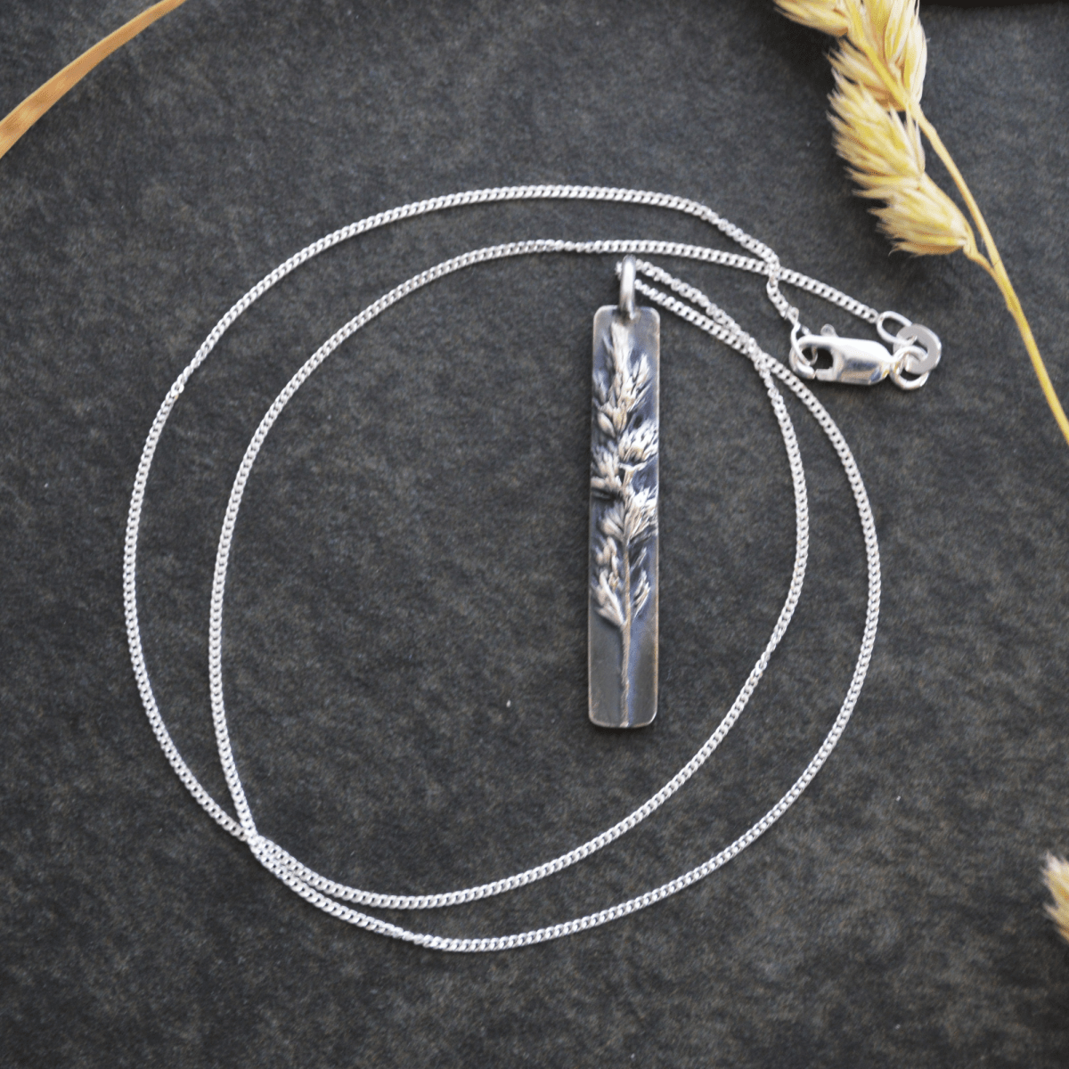 Orchard Grass Pendant Necklace in Silver - Gayle Dowell