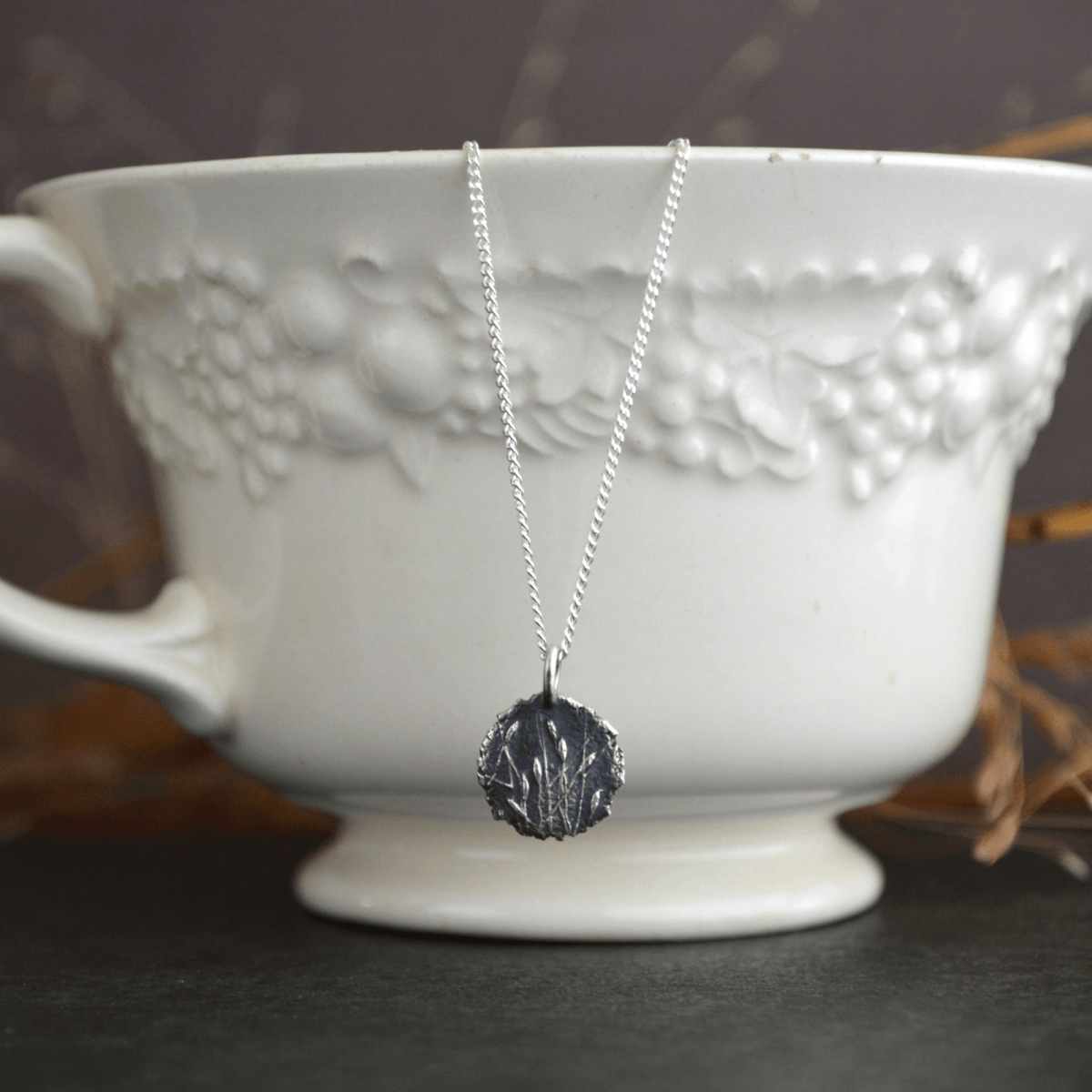 Prairie Grass Pendant Necklaces in Silver - Gayle Dowell