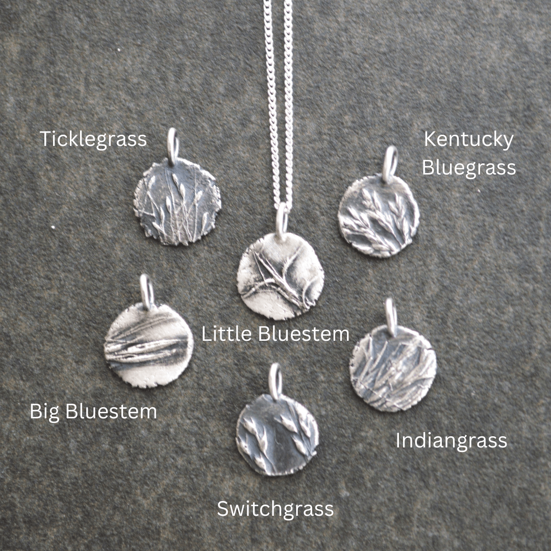 Prairie Grass Pendant Necklaces in Silver - Gayle Dowell