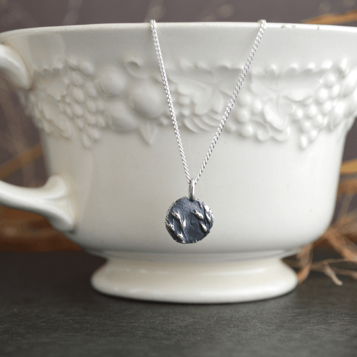 Prairie Grass Pendant Necklaces in Silver - Gayle Dowell