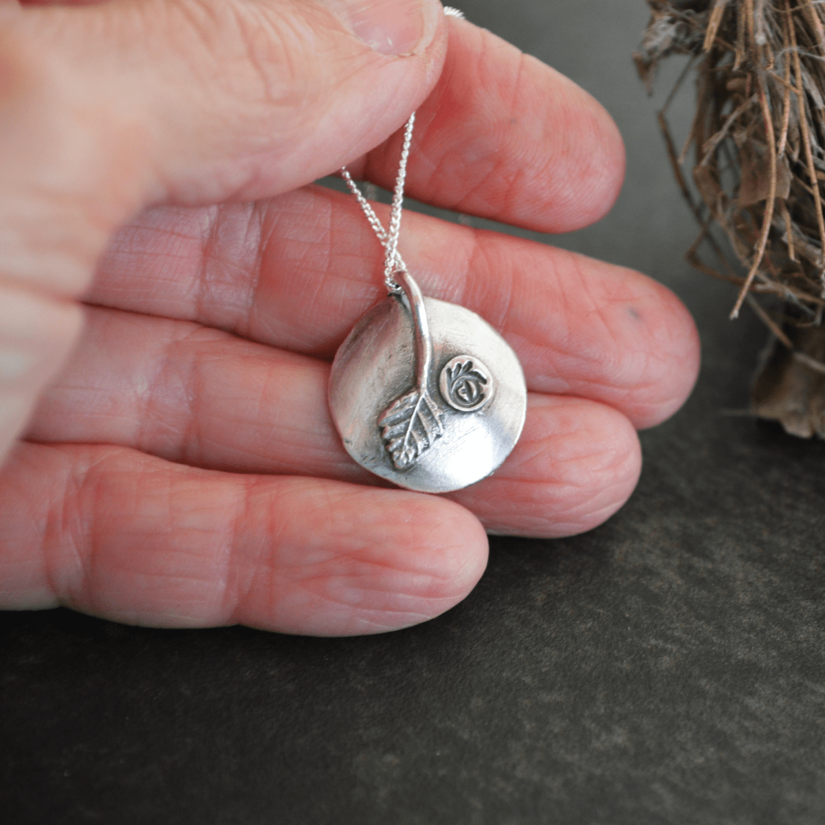 Prairie Nest Necklace with Three Eggs - Gayle Dowell