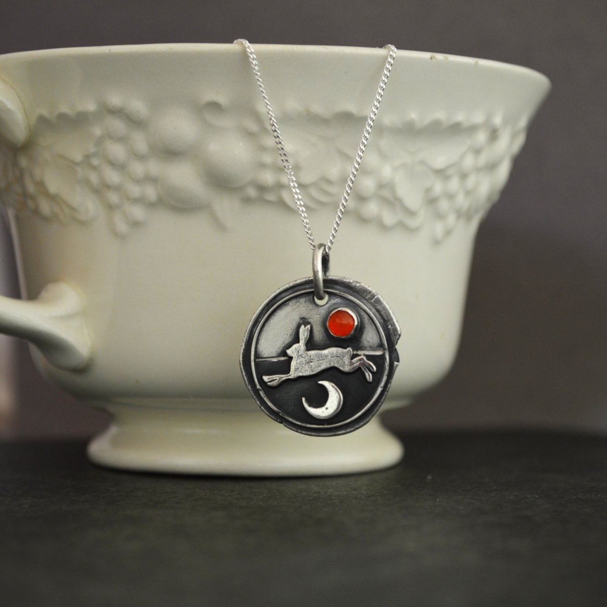 Prairie Rabbit Pendant with Carnelian Gemstone - Gayle Dowell