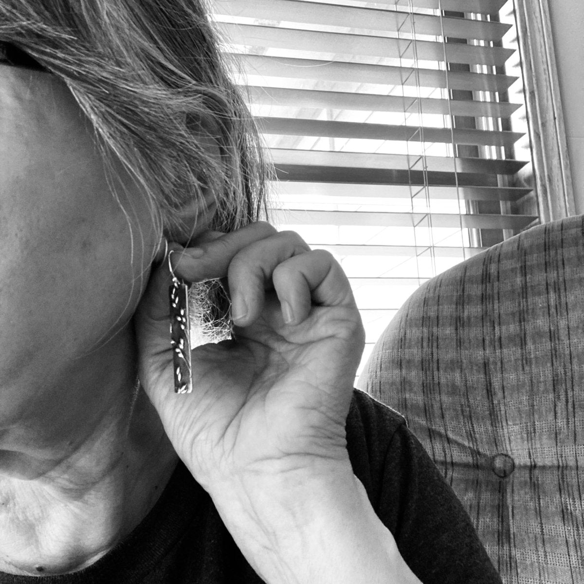 Prairie Switchgrass Long Earrings in Silver - Gayle Dowell