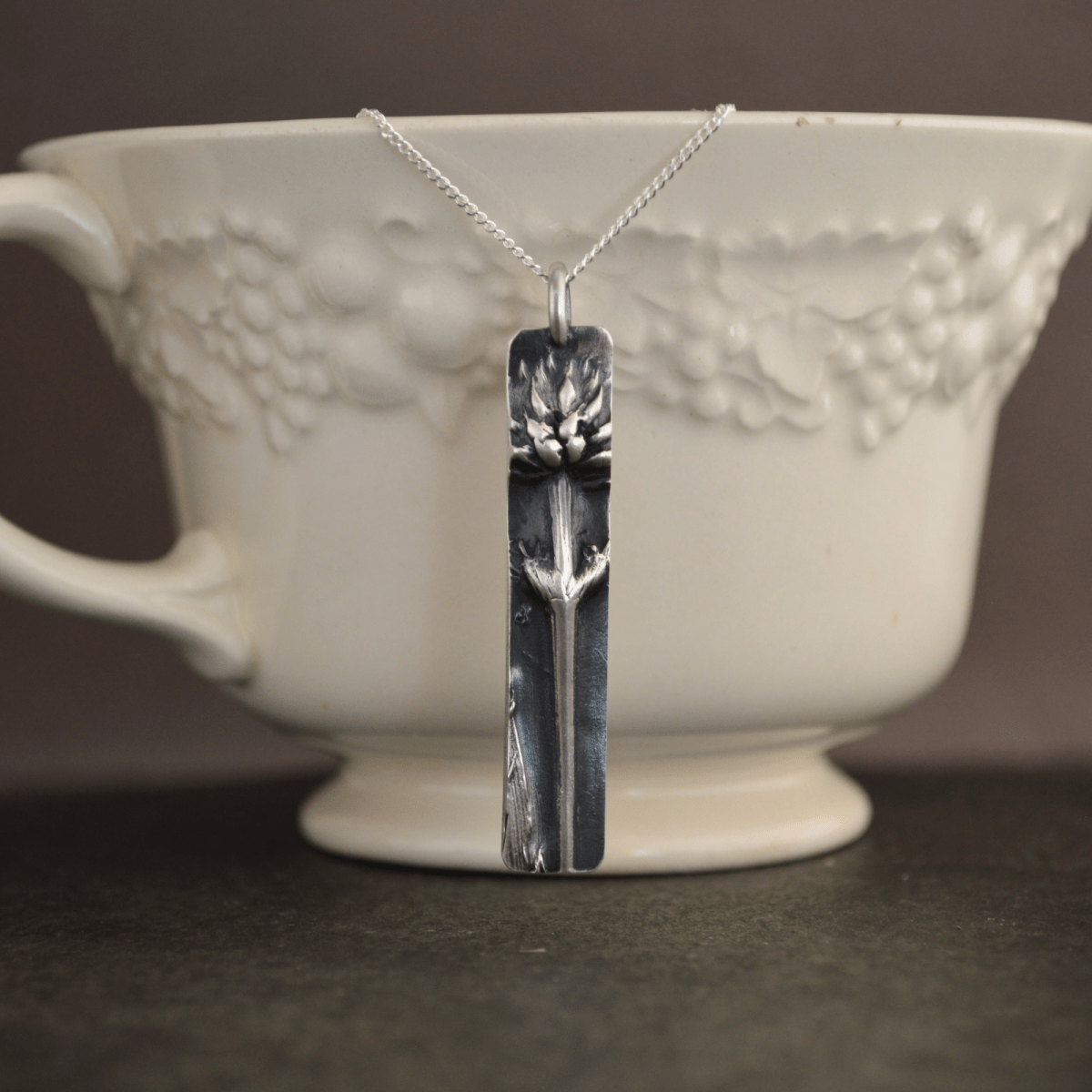 Rattlesnake Master Pendant Necklace in Silver - Gayle Dowell