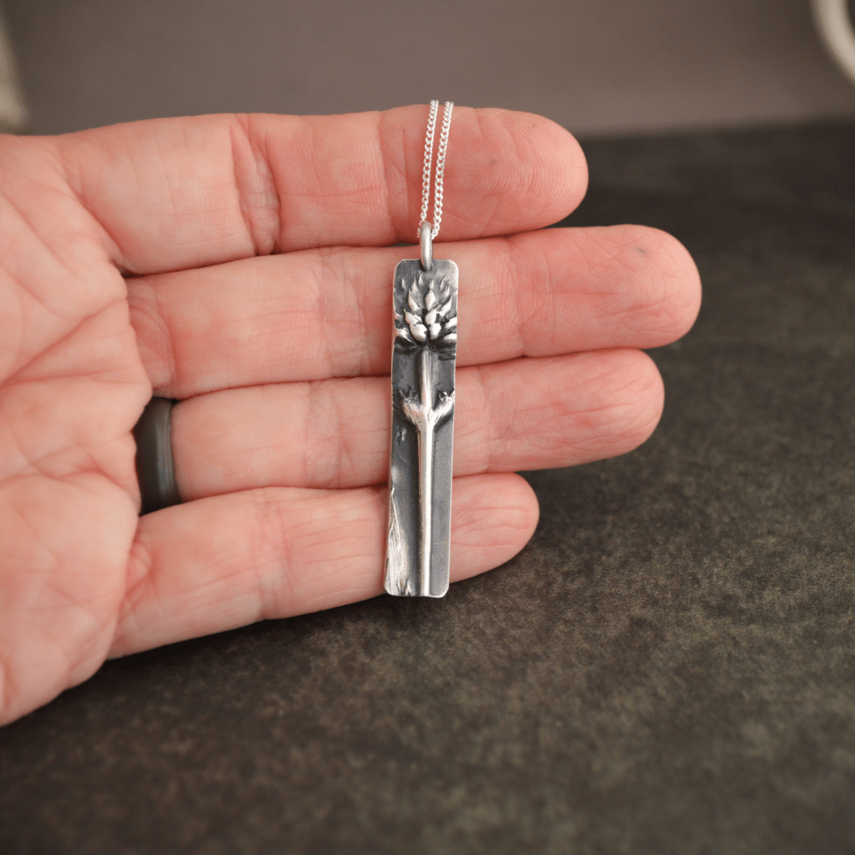 Rattlesnake Master Pendant Necklace in Silver - Gayle Dowell