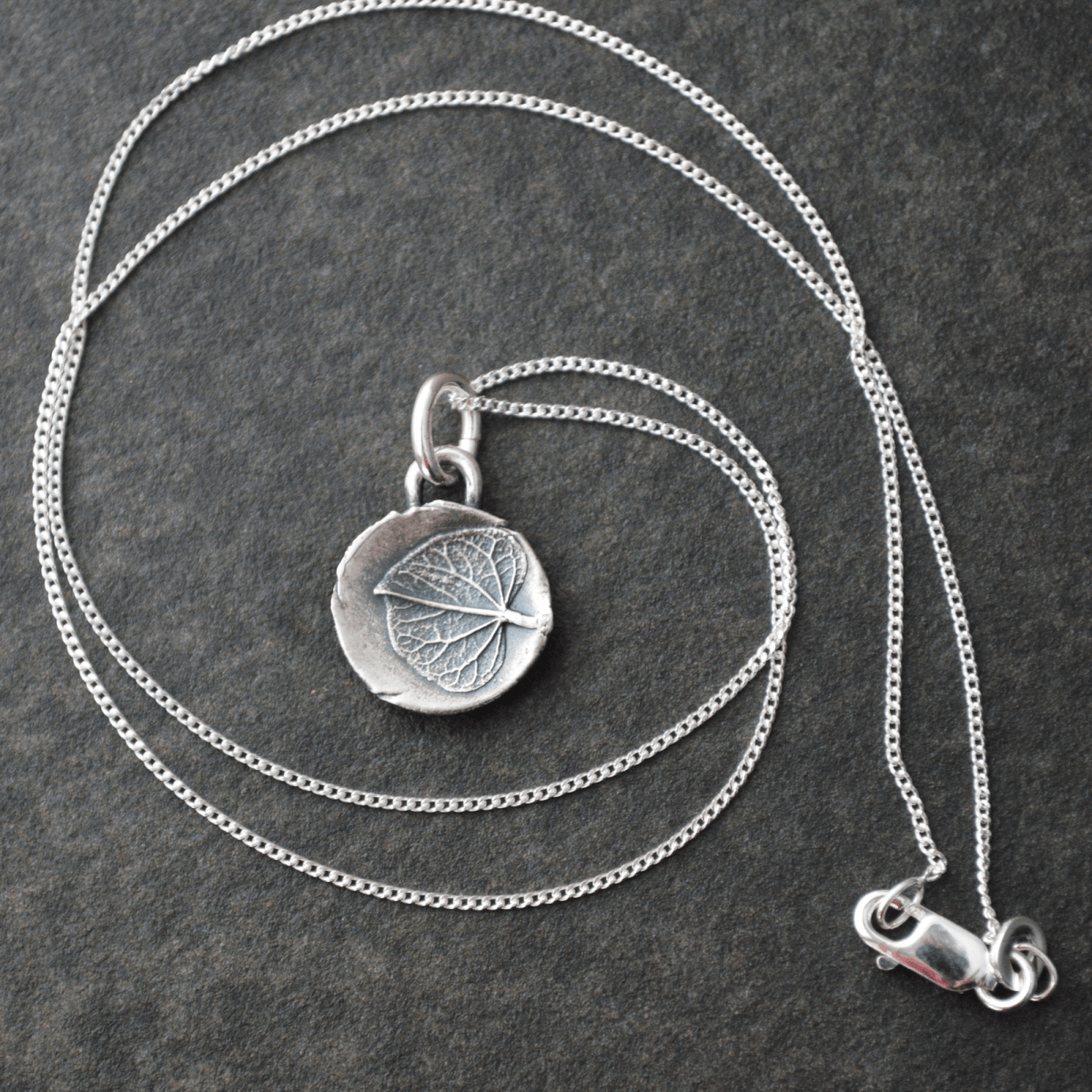 Redbud Leaf Necklace in Fine Silver - Gayle Dowell