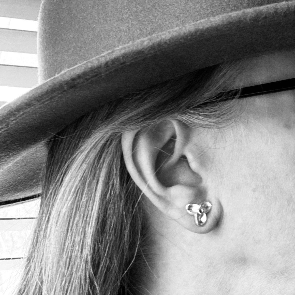 Silver Bittersweet Earrings with Orange CZ Stone - Gayle Dowell