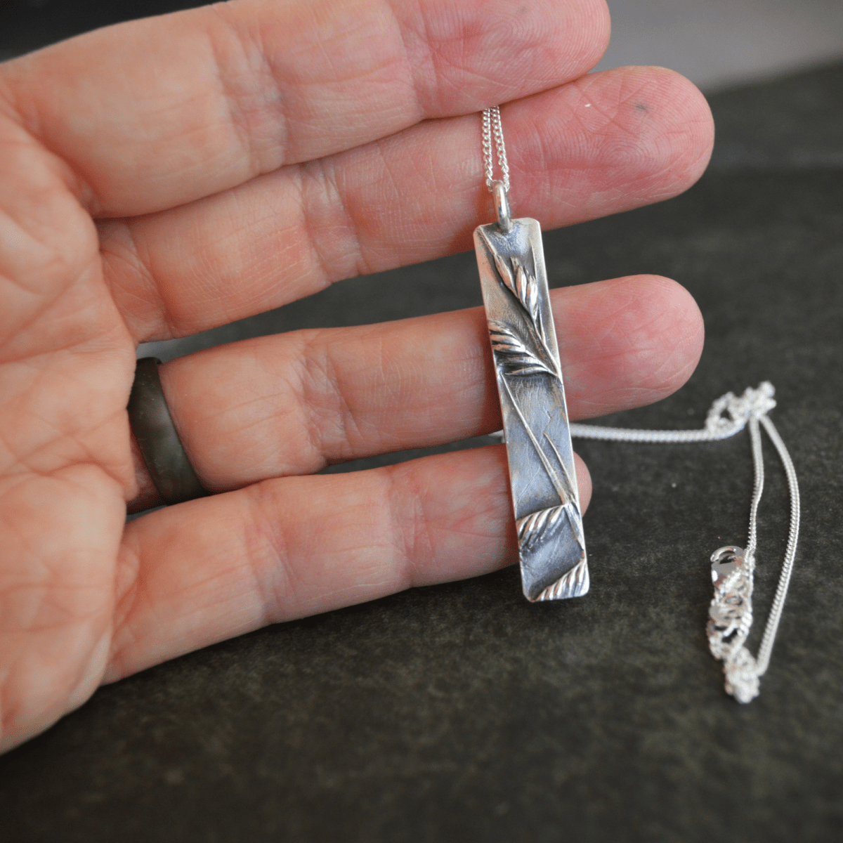 Silver Buffalograss Pendant Necklace - Gayle Dowell