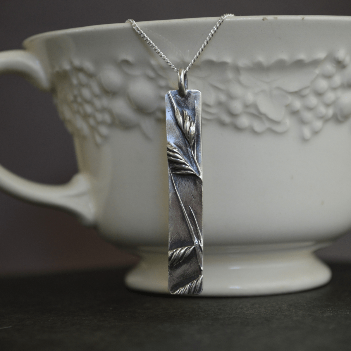 Silver Buffalograss Pendant Necklace - Gayle Dowell