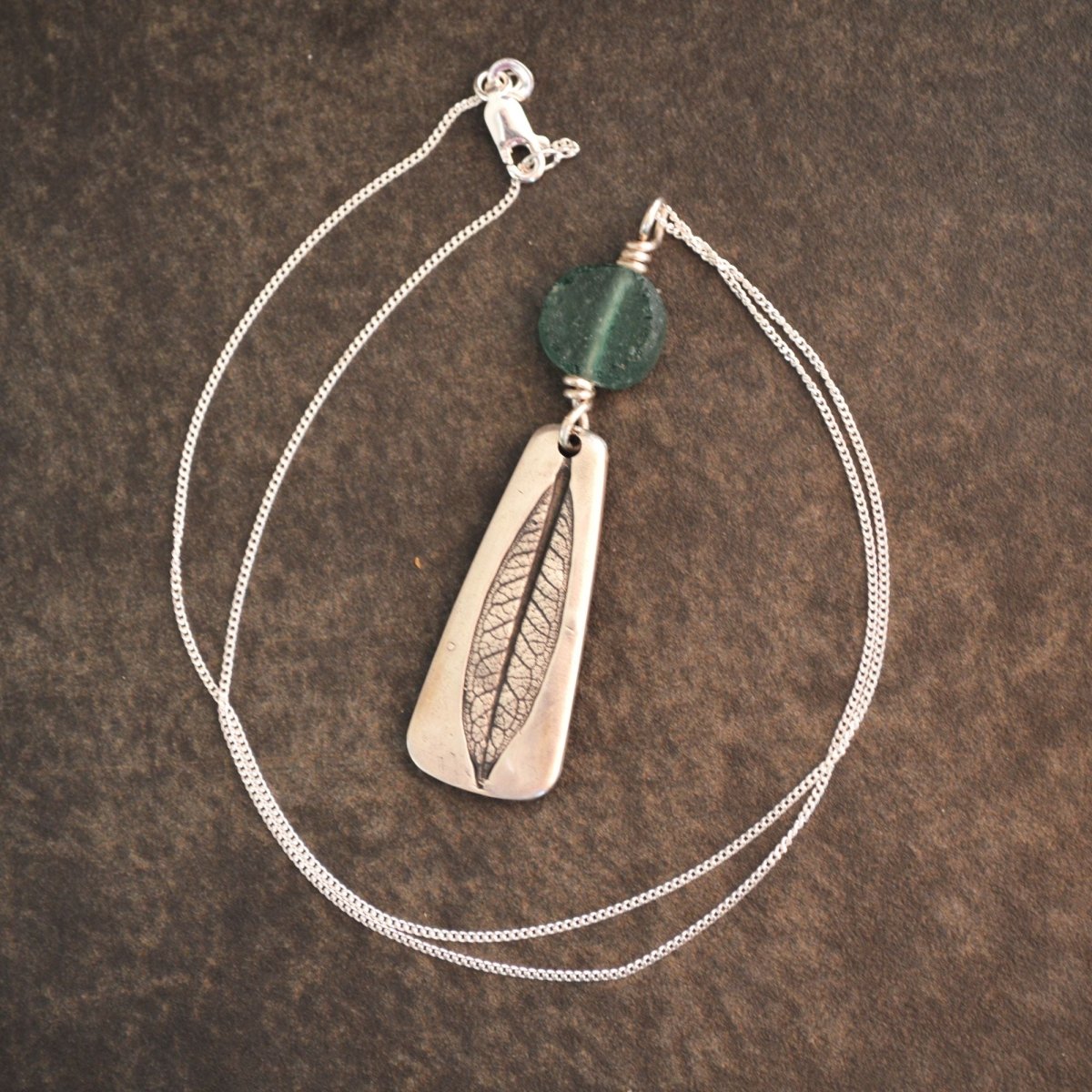 Swamp Milkweed Sterling Necklace with Glass Bead - Gayle Dowell