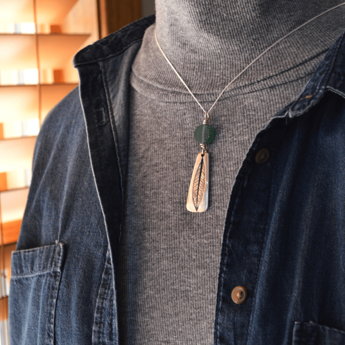 Swamp Milkweed Sterling Necklace with Glass Bead - Gayle Dowell