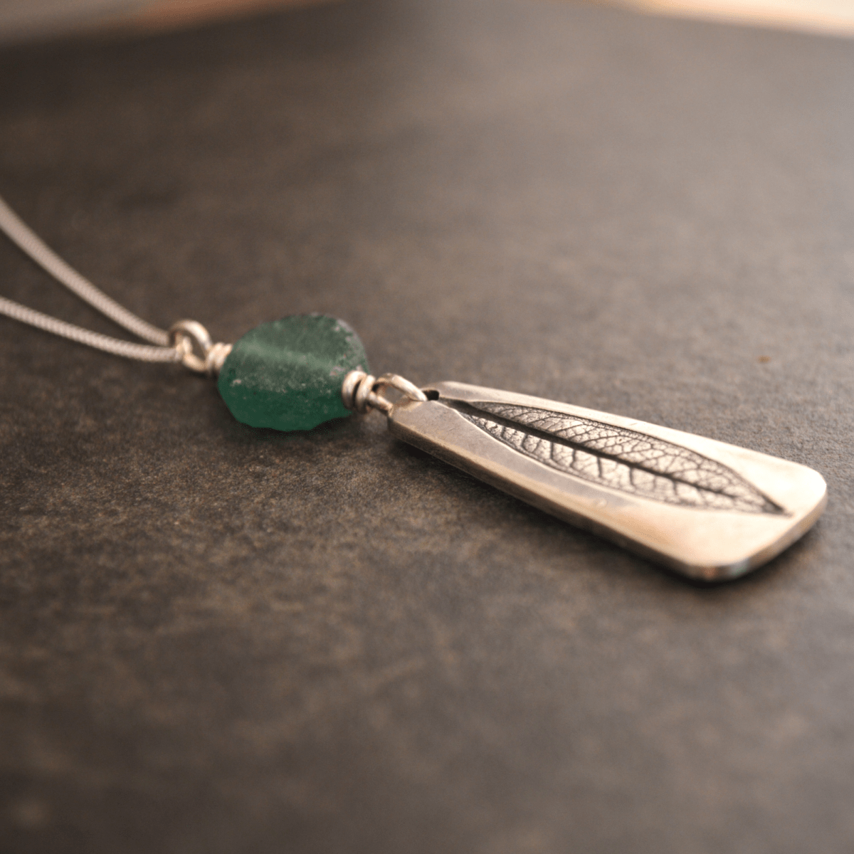 Swamp Milkweed Sterling Necklace with Glass Bead - Gayle Dowell