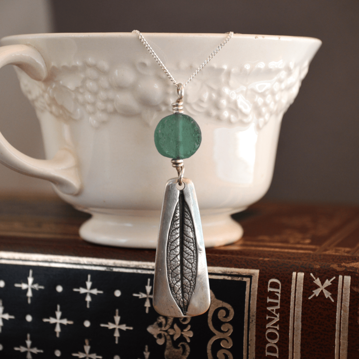 Swamp Milkweed Sterling Necklace with Glass Bead - Gayle Dowell