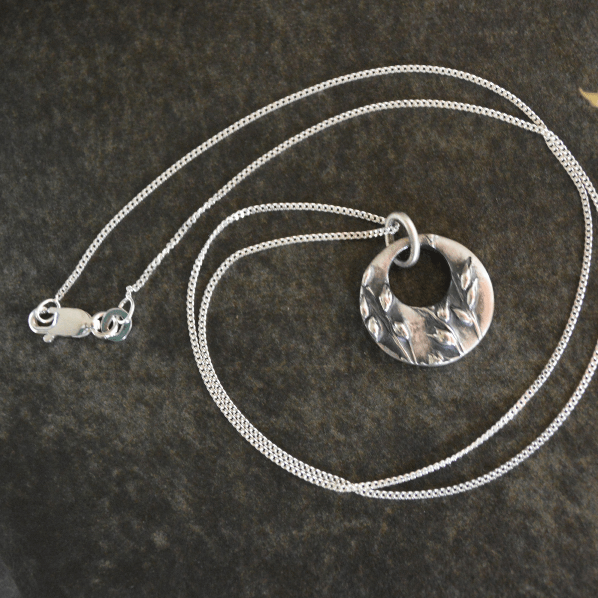 Switchgrass Hoop Necklace in Sterling Silver - Gayle Dowell