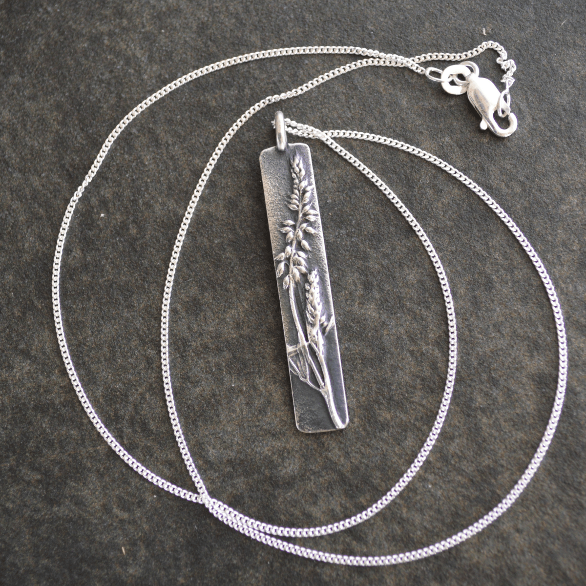 Yellow Sweet Clover Pendant Necklace in SIlver - Gayle Dowell