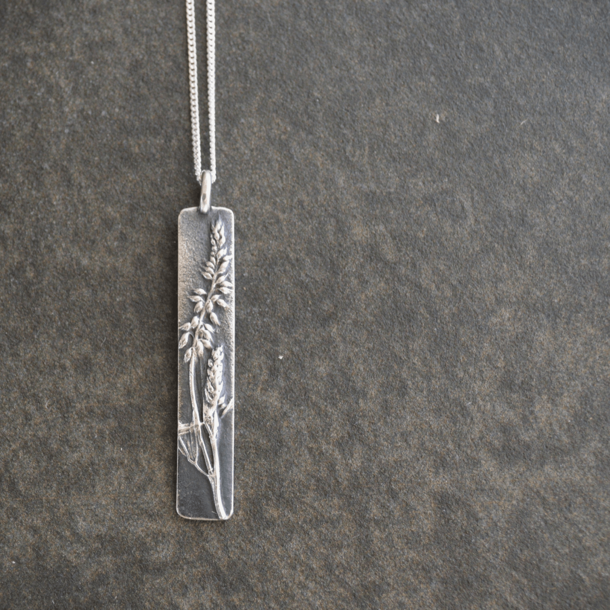 Yellow Sweet Clover Pendant Necklace in SIlver - Gayle Dowell