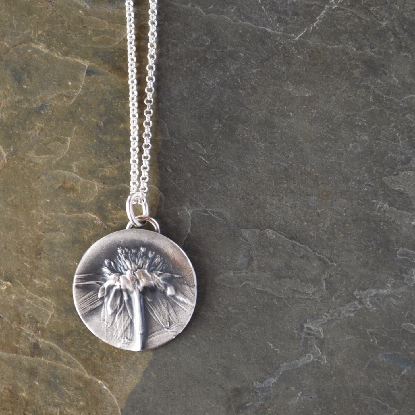 Black-Eyed Susan Necklace in Fine Silver