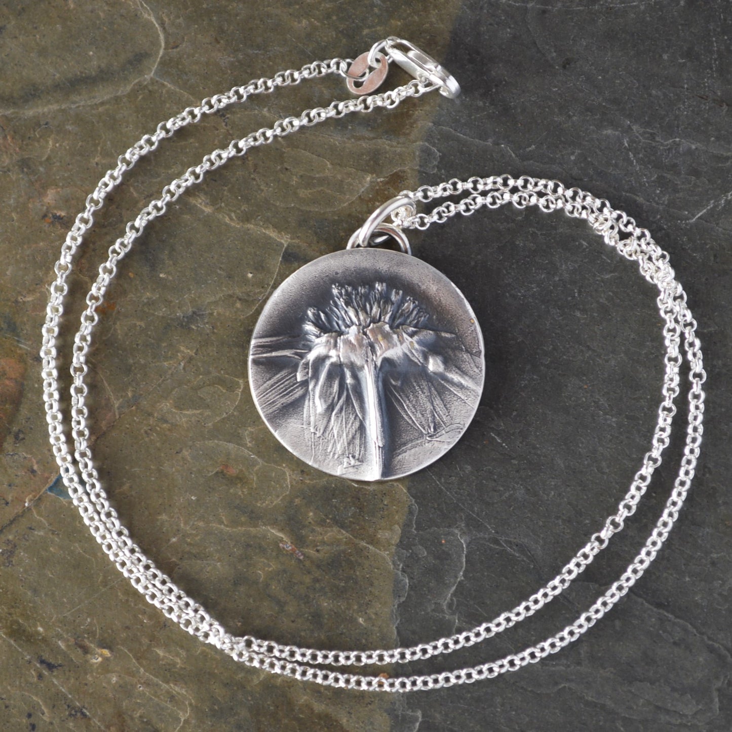 Black-Eyed Susan Necklace in Fine Silver