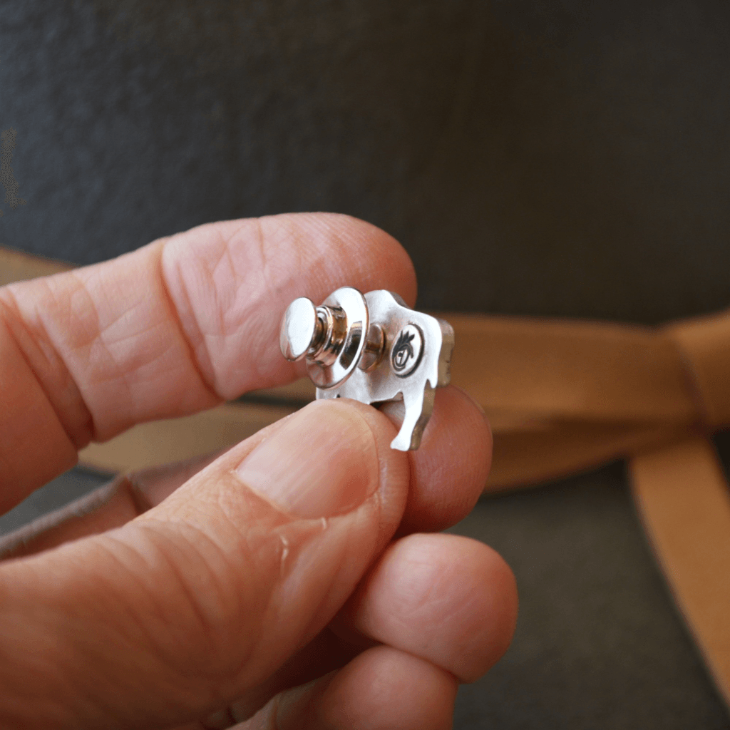 Bison Tie Tack, Hat Pins, or Lapel Pin with Goldenrod - Gayle Dowell