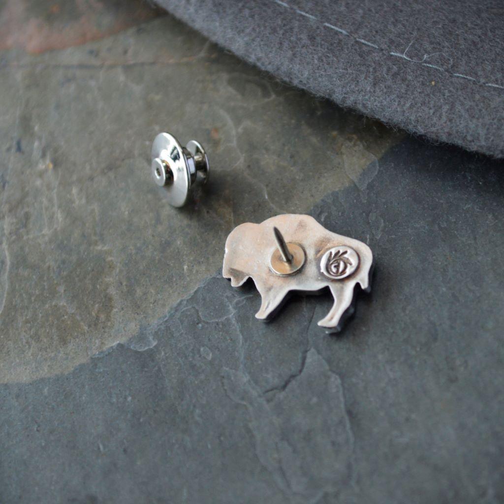 Bison Tie Tacks or Hat Pins, Textured with Prairie Grass - Gayle Dowell