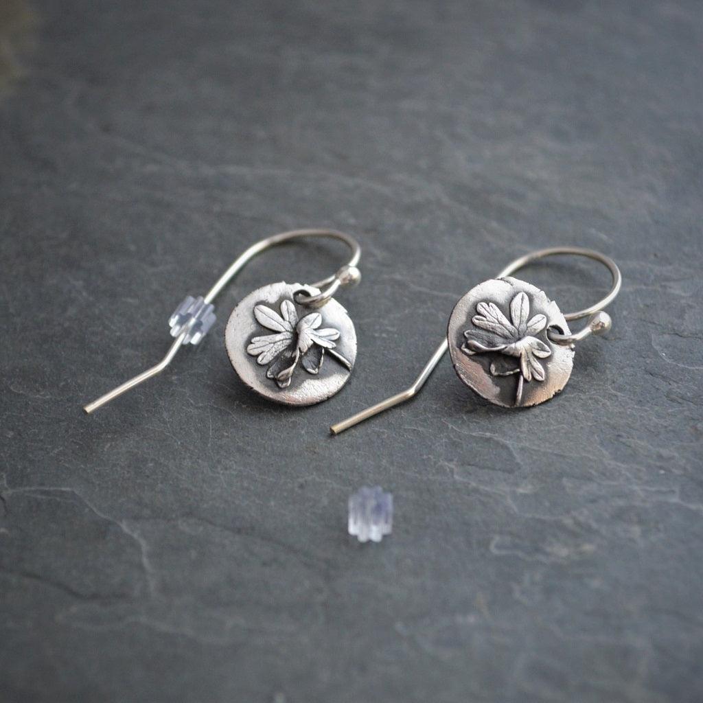 Carolina Cranesbill Leaf Earrings in Sterling Silver - Gayle Dowell