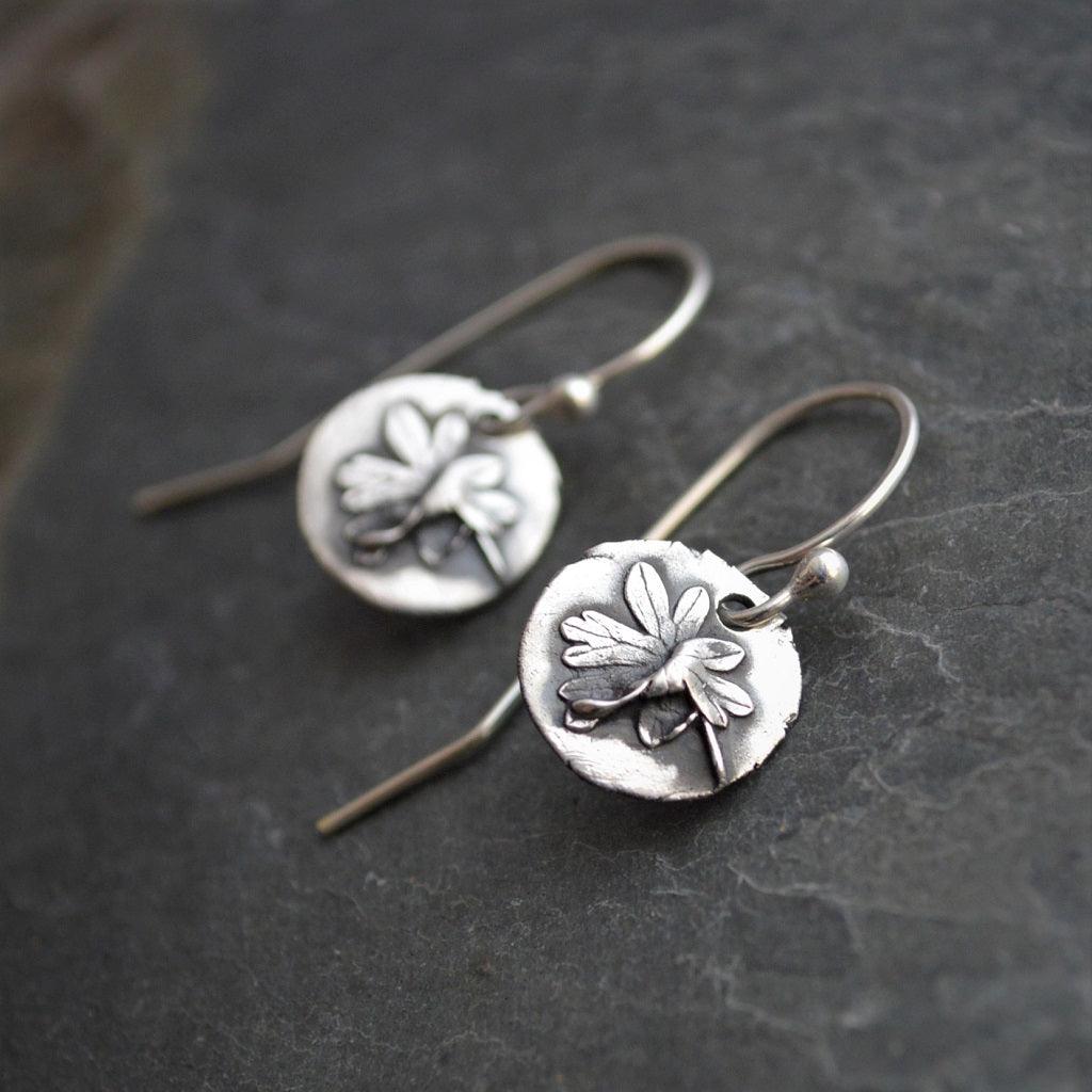Carolina Cranesbill Leaf Earrings in Sterling Silver - Gayle Dowell