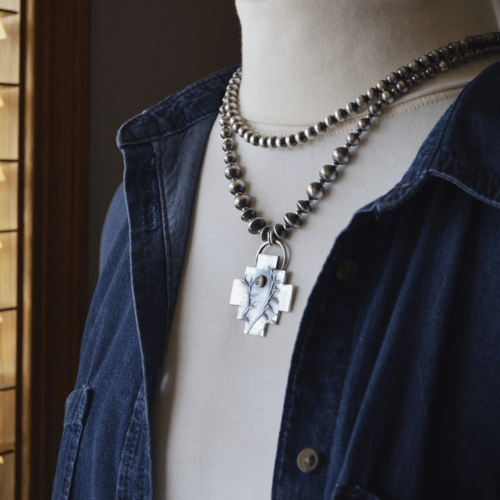 Little Bluestem Pendant with White Opal, Southwest Style - Gayle Dowell