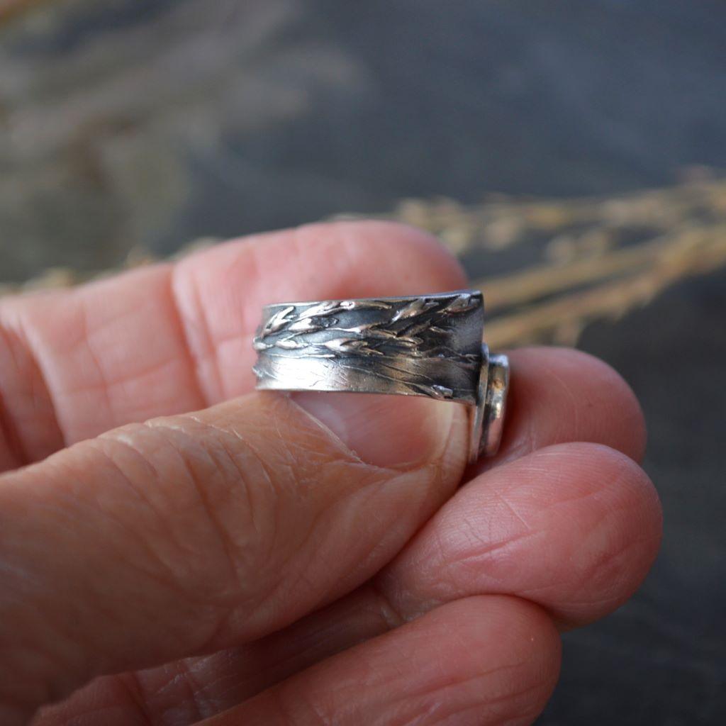Orange Carnelian Ring in Sterling Silver, Fits a 5.5 Finger - Gayle Dowell