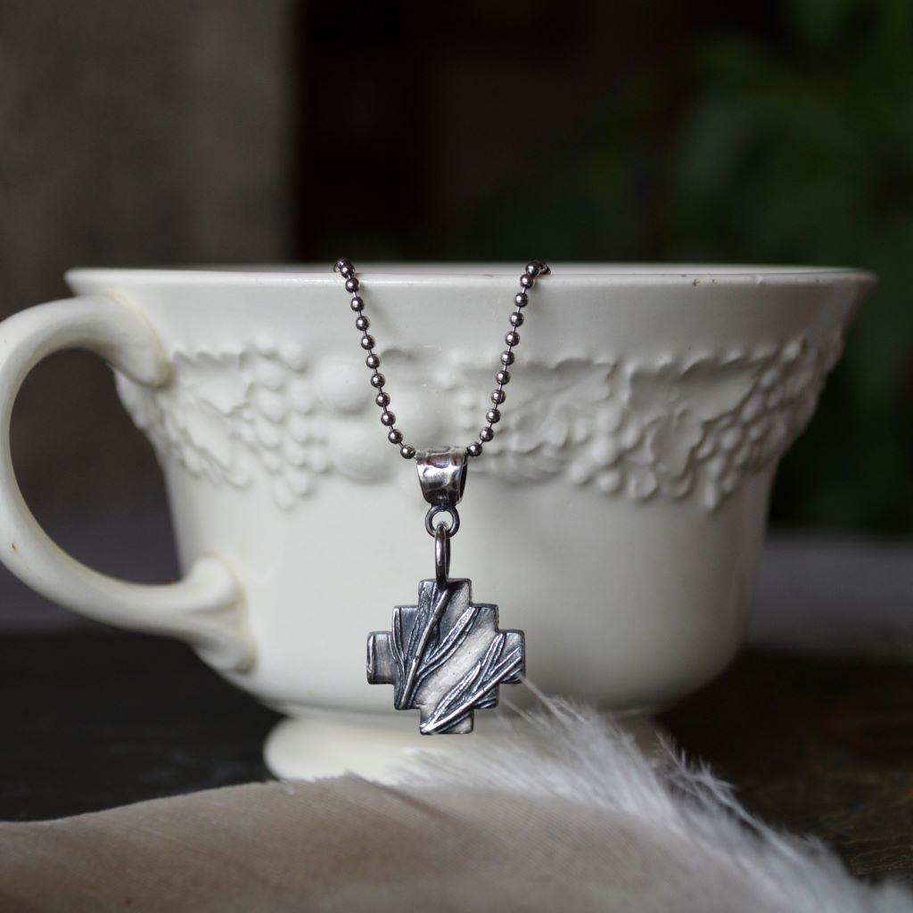 Sage Pendant, Southwest Style Cross Necklace in Silver - Gayle Dowell