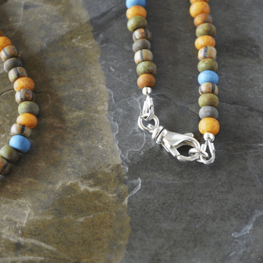 Silver Cedar Southwest Cross Pendant with Beaded Necklace - Gayle Dowell