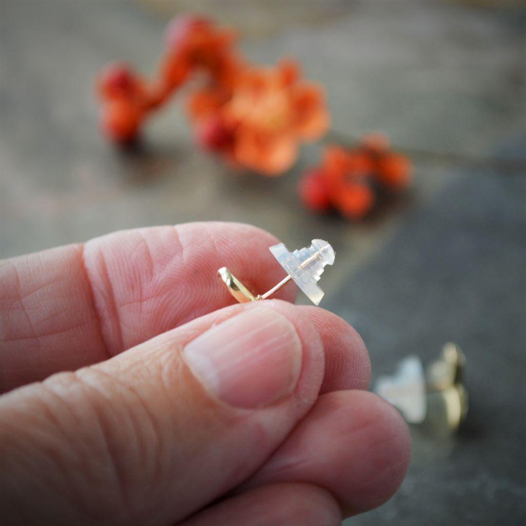 Solid 18K Yellow Gold Bittersweet Pod Stud Earrings - Gayle Dowell