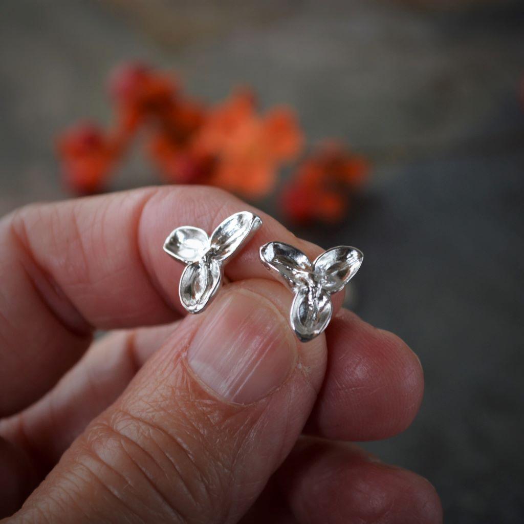 Sterling Silver Bittersweet Pod Stud Earrings - Gayle Dowell