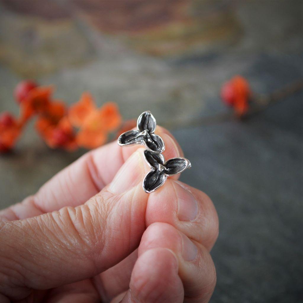 Sterling Silver Bittersweet Pod Stud Earrings - Gayle Dowell