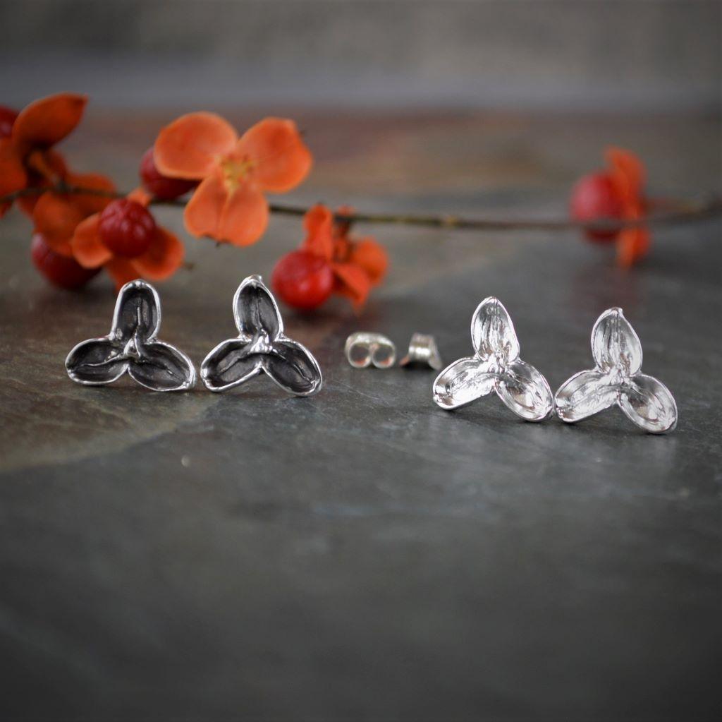 Sterling Silver Bittersweet Pod Stud Earrings - Gayle Dowell