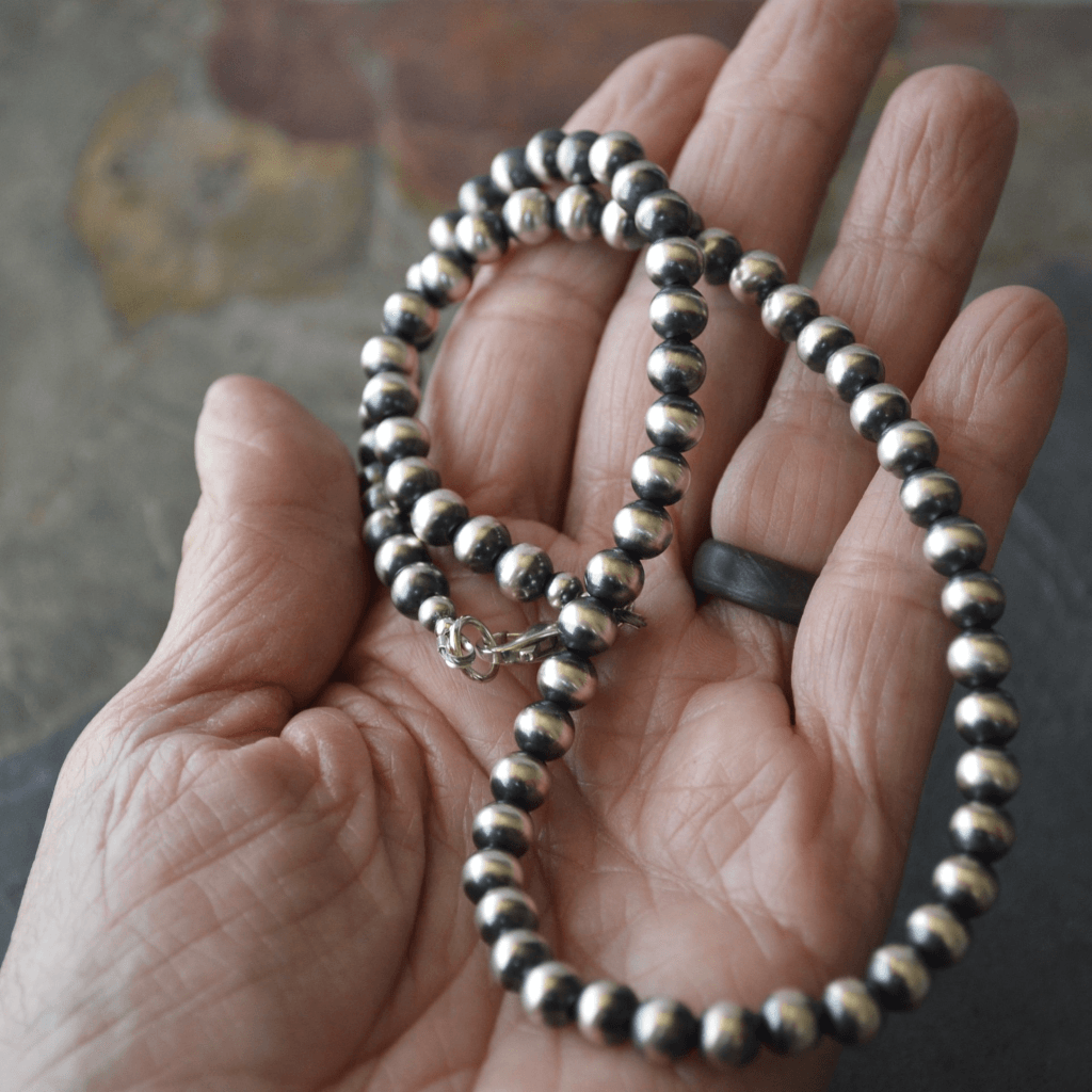 Sterling Silver Navajo Pearl Choker Necklace - Gayle Dowell