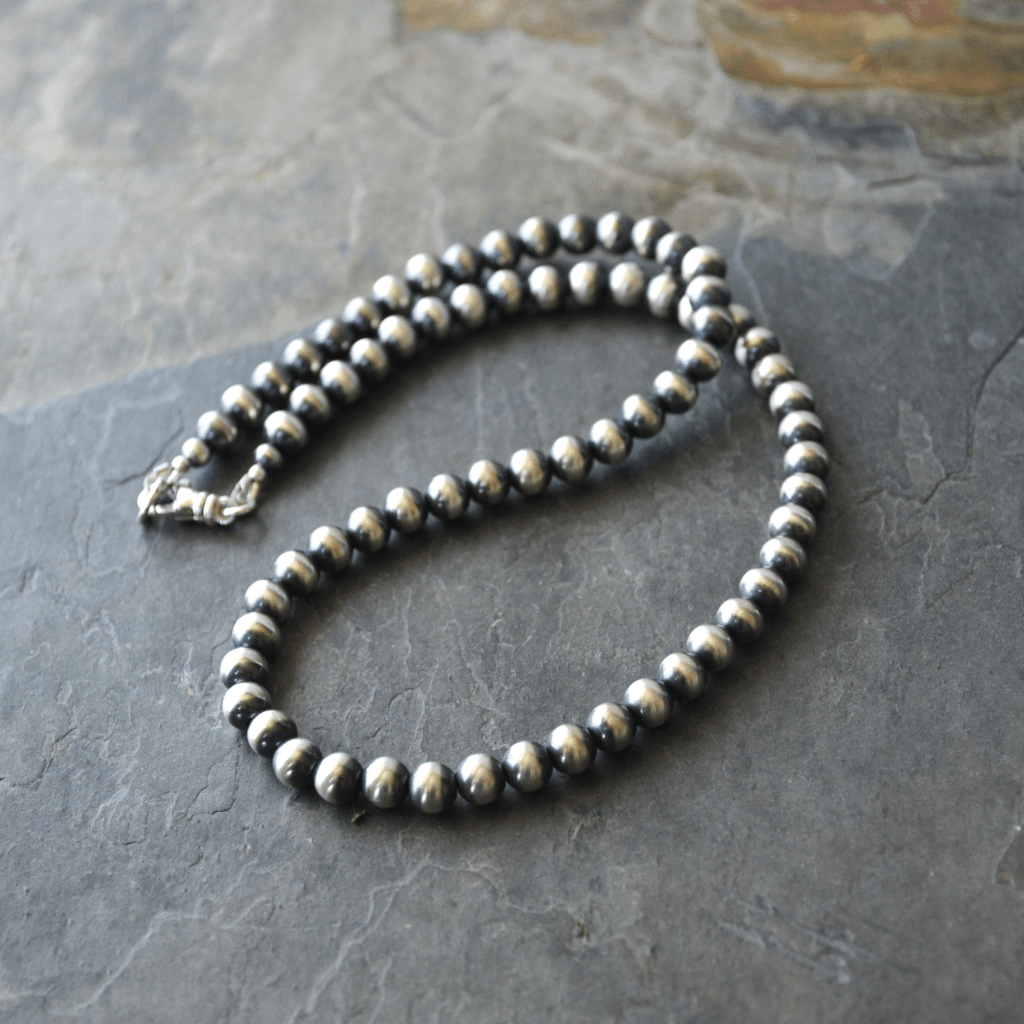 Sterling Silver Navajo Pearl Choker Necklace - Gayle Dowell