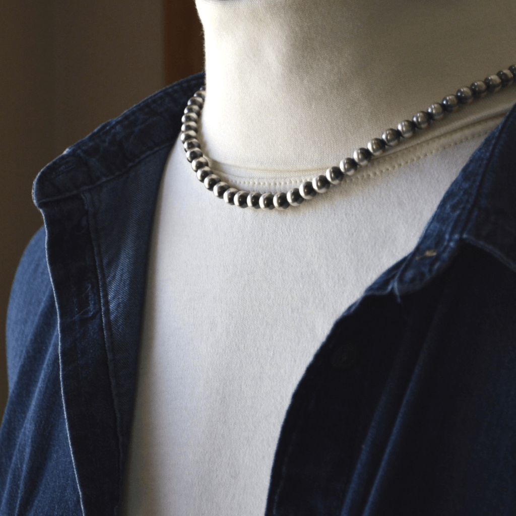 Sterling Silver Navajo Pearl Choker Necklace - Gayle Dowell