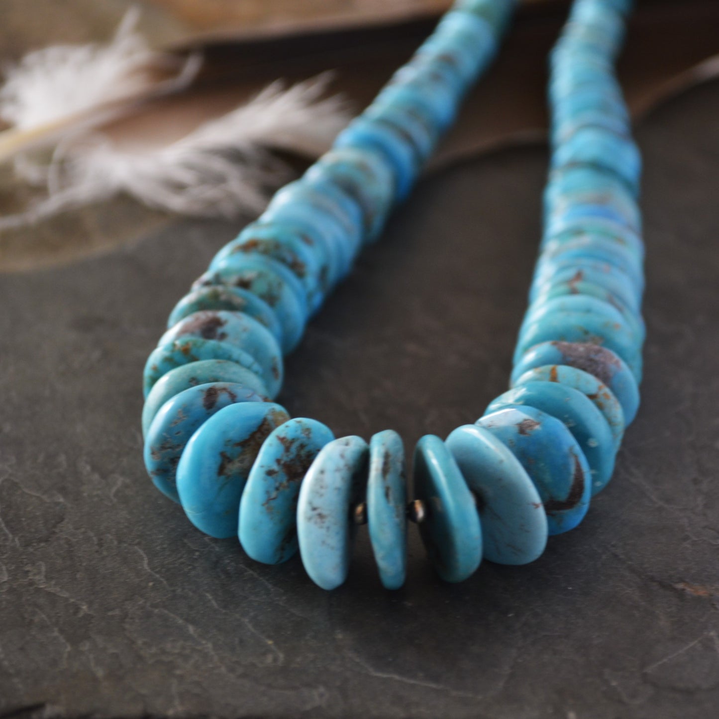 Arizona Turquoise Necklace, Graduated Beads