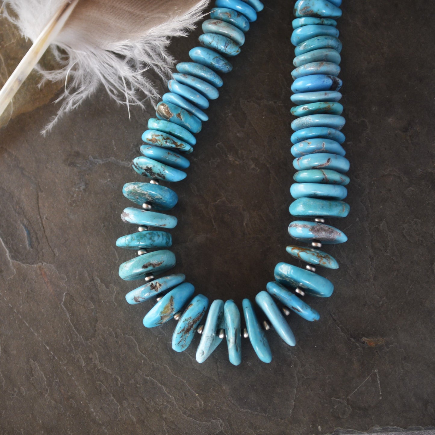 Arizona Turquoise Necklace, Graduated Beads