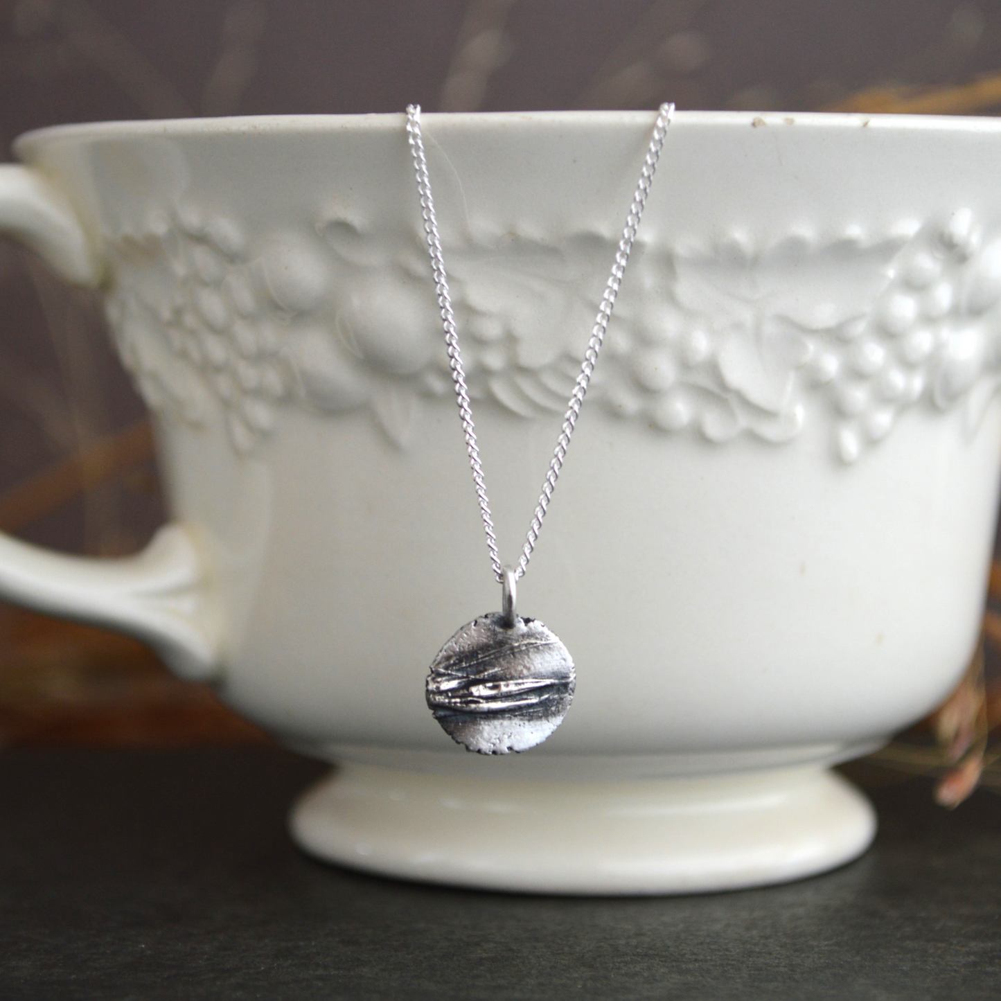 Prairie Grass Pendant Necklaces in Silver