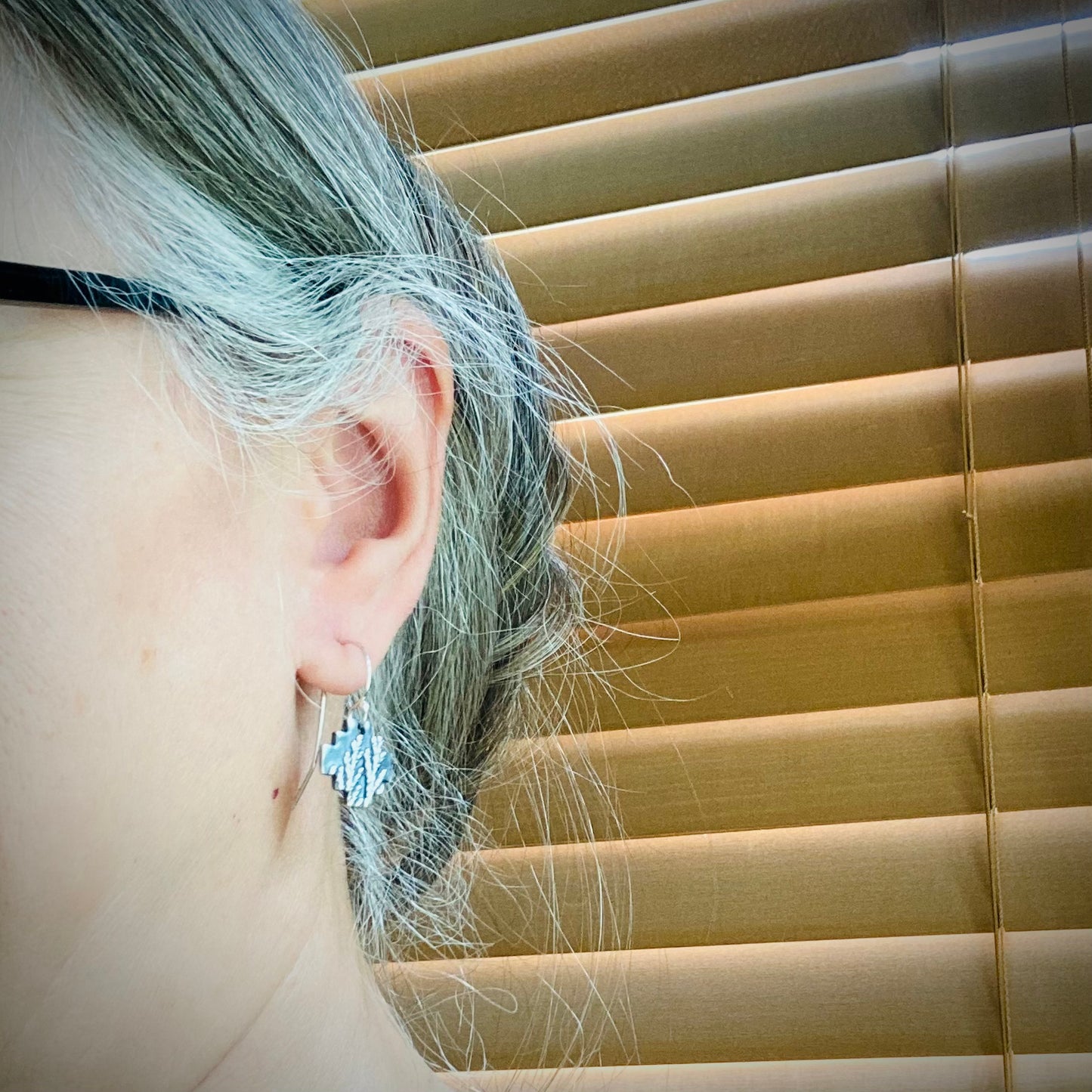 Cedar Impression Earrings in Sterling Silver