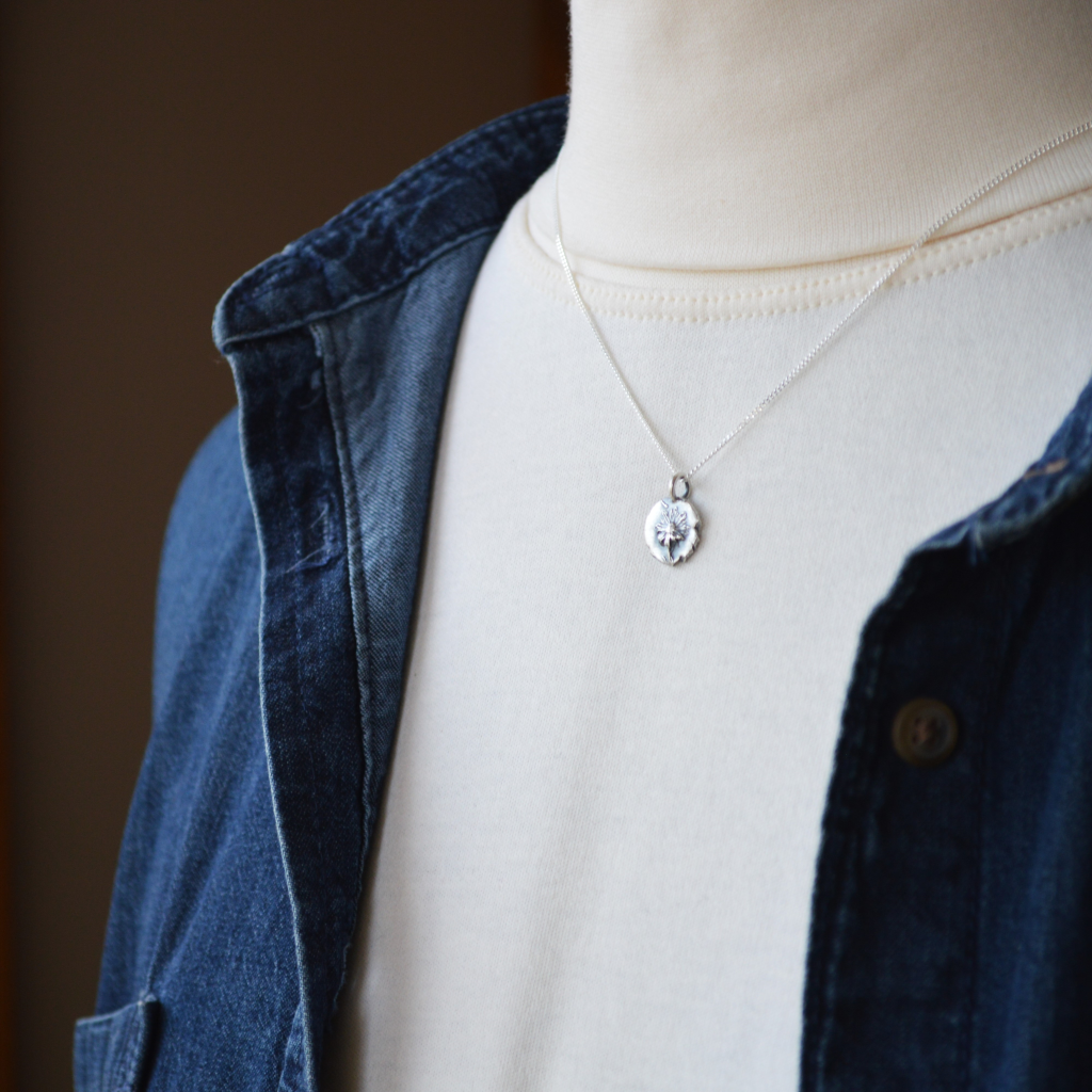 Prairie Grass Pendant Necklaces in Silver