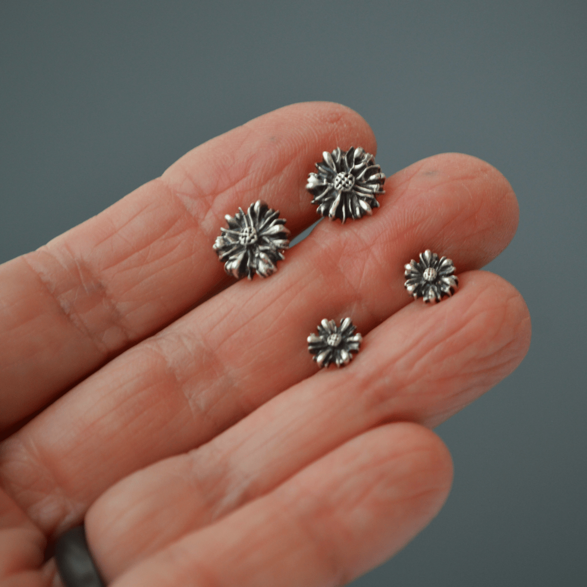 Aster Stud Earrings in Sterling Silver - Gayle Dowell