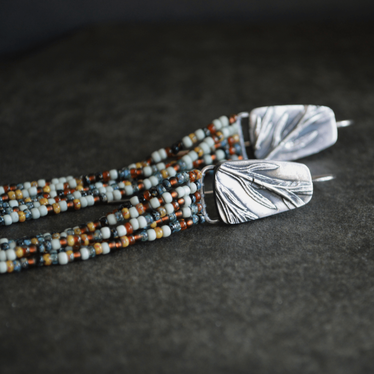 Beaded Fringe Earrings, Prairie Sage - Gayle Dowell