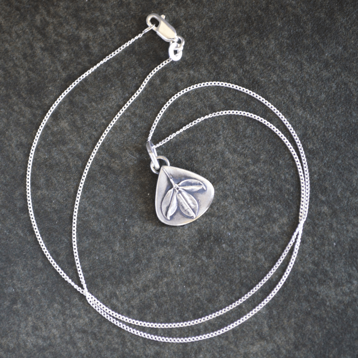 Blue Wild Indigo Leaf Necklace - Gayle Dowell